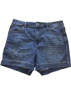 Rebecca Minkoff High Rise Denim Shorts Dark Wash Cuffed- 10